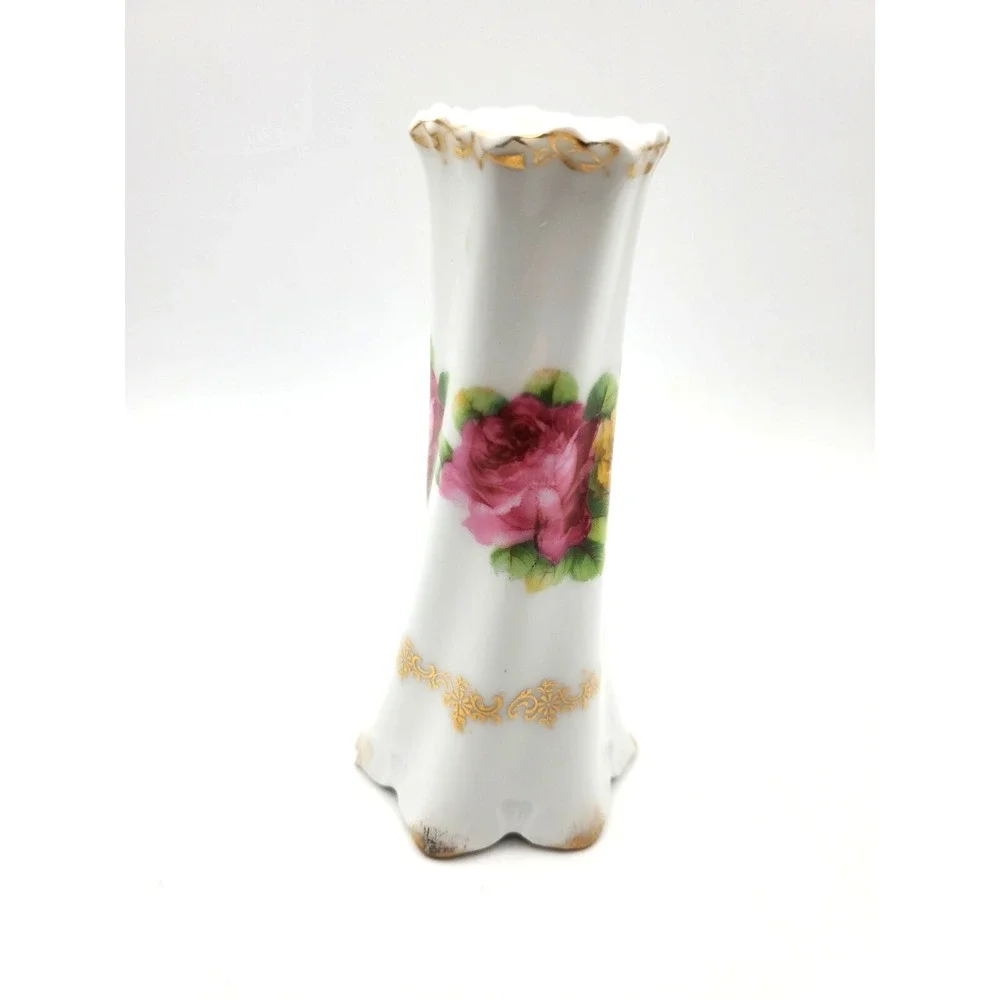 Vintage Bavaria Yellow/Pink Roses Hat Pin Holder